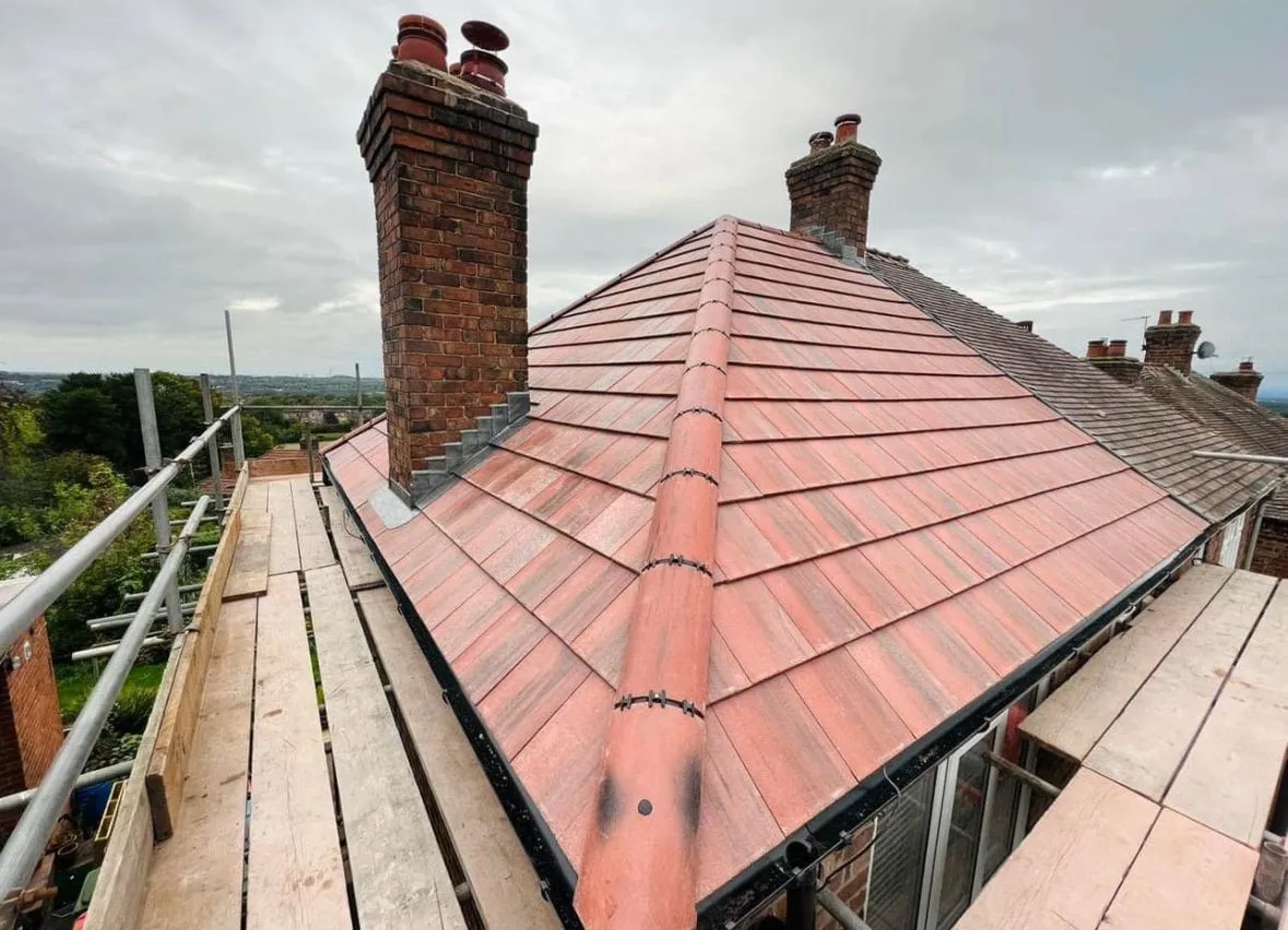 Red Roof with a chimney